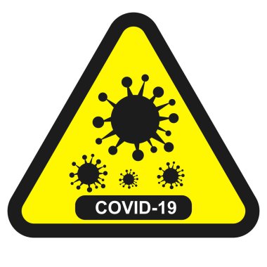 Coronavirus bilgi simgesi. Solunum yolu enfeksiyonunun nedeni. Bakteri salgını posteri. Logo işareti izole edilmiş beyaz arkaplan.