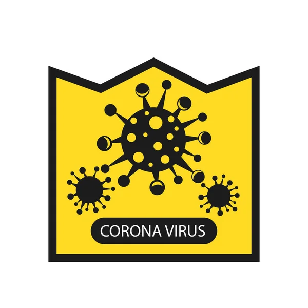 Ícone infográfico do Coronavirus. O agente causador de uma infecção respiratória. Cartaz de pandemia de bactérias. Logo sinal isolado fundo branco. — Vetor de Stock