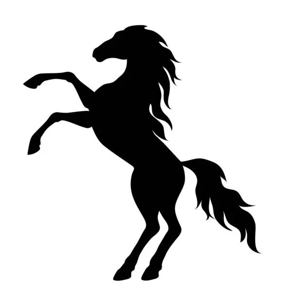 Silhouet Van Een Fokpaard Zwart Silhouet Een Witte Achtergrond Element — Stockvector