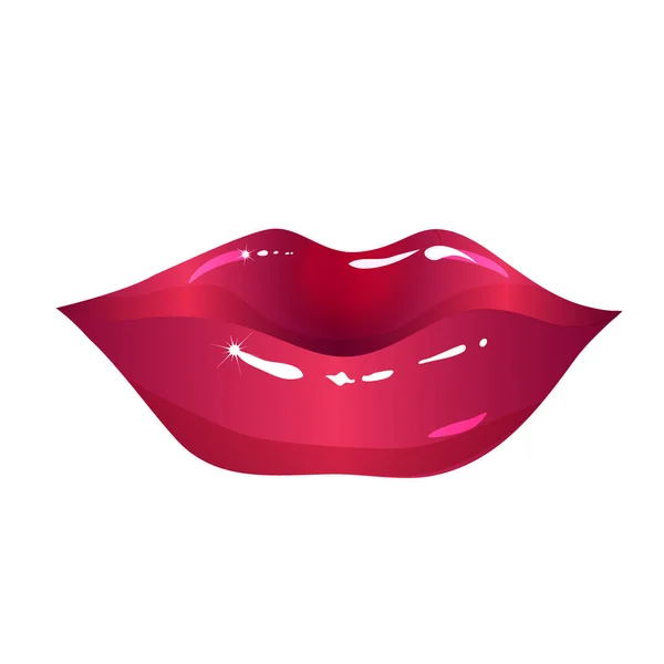 女性の唇 不注意なブラシストロークで美しい女性の顔の一部 ベクターイラスト — ストックベクタ