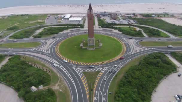 Kreisverkehr und Jones Strand Nadel, lange Insel — Stockvideo