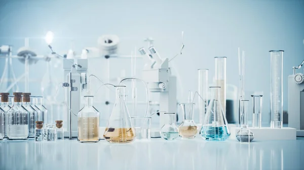 Laboratorieutstyr Vaksineproduksjon Laboratorium Glassvarer Til Kjemiske Laboratorier Laboratorieprodukter Fylt Med stockbilde