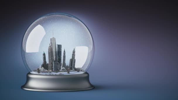 New York Glass Ball Christmas Snow Globe Christmas Glass Ball — Stock Video