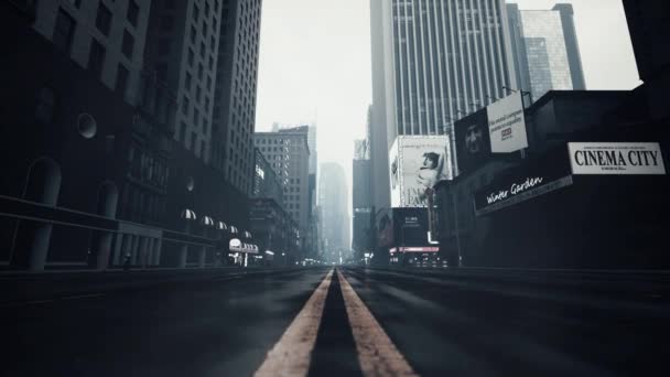 Suurkaupungin Tyhjiä Katuja Tyhjiä New Yorkin Katuja Tyhjiä Katuja Pandemian tekijänoikeusvapaata kuvapankin filmiä