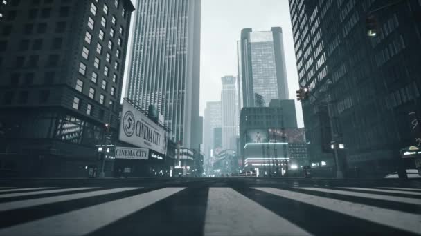 Tyhjiä Katuja Pandemian Aikana Manhattanilla Covid Pandemian Aikana Pilvinen Suurkaupungissa kuvapankin filmiä