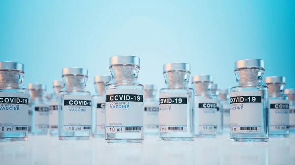 Coronavirus Kovid Vaksine Ampuller Illustrasjon stockbilde