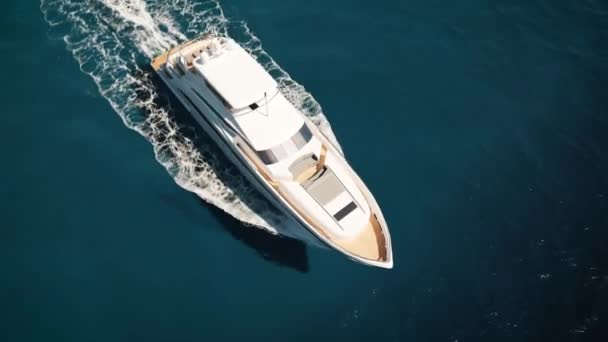 Yacht Lusso Crociera Mare Aperto Motoscafo Crociera Mare Visualizzazione — Video Stock