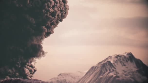 Primer Plano Erupción Volcánica Espectacular Erupción Volcánica Lanzan Enormes Rocas — Vídeos de Stock