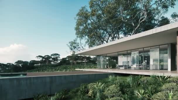 Moderna Casa Mínima Diseño Casa Visualización — Vídeo de stock