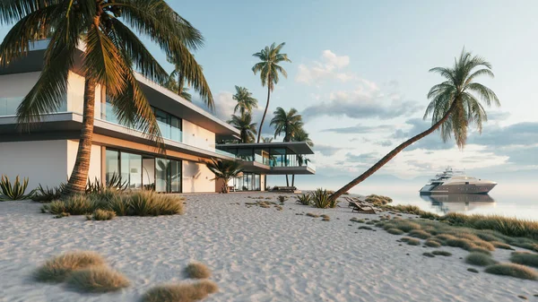 Luxe Huis Aan Kust Privé Residentie Het Strand Privé Villa — Stockfoto