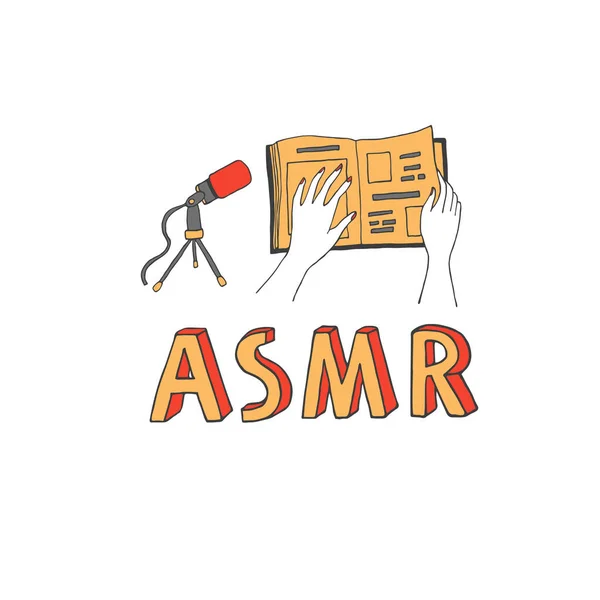 Sonido de giro de página como disparador ASMR — Vector de stock