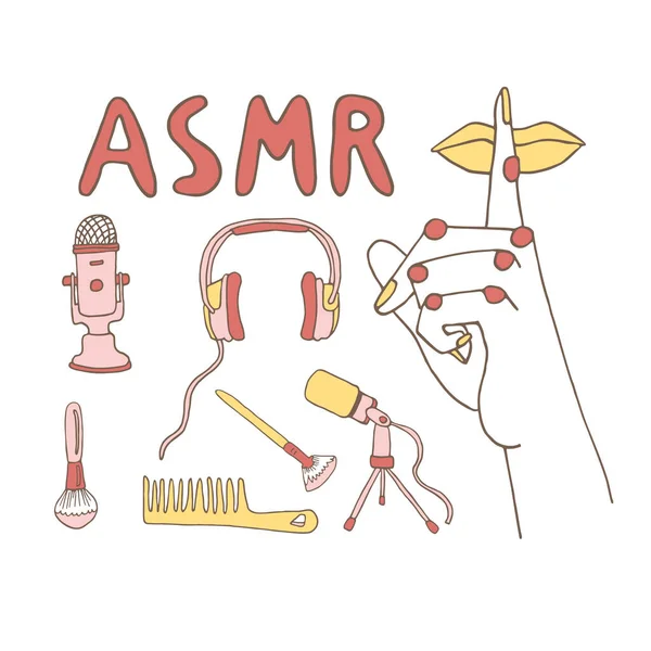 ASMR desencadeia conceito —  Vetores de Stock