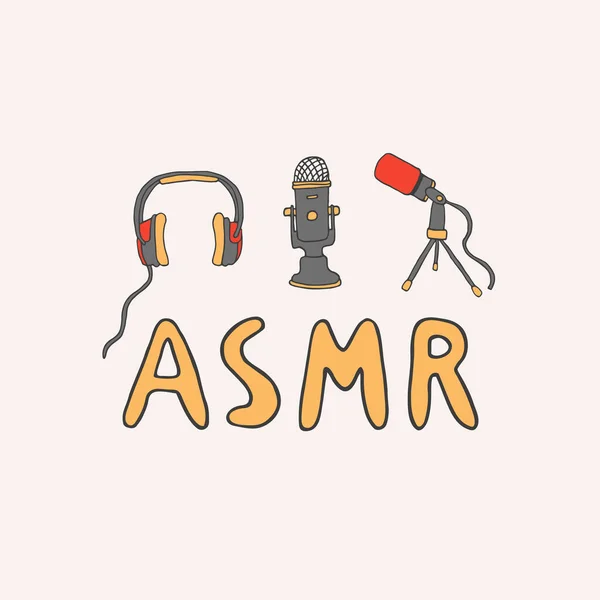 Logotipo ASMR, emblema incluido el equipo — Vector de stock