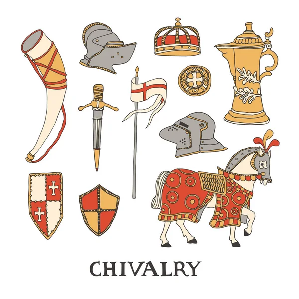 Концепція лицарства та хрестового походу — стоковий вектор