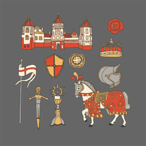 Концепція лицарства та хрестового походу — стоковий вектор