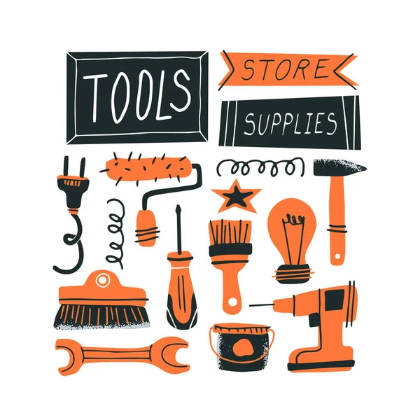 Concepto tienda de bricolaje — Vector de stock