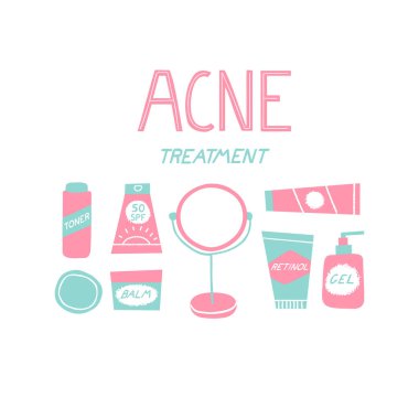 Cilt bakımı ve akne tedavisi kavramı