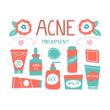 Cilt bakımı ve akne tedavisi kavramı