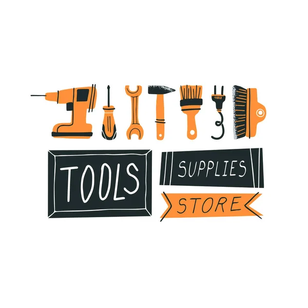 Concepto de tienda de herramientas Vector de stock