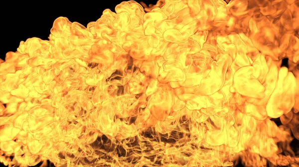 Tongues Burning Flame Black Background — Stock Photo, Image