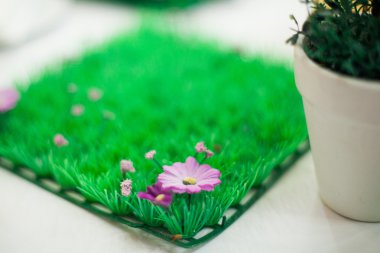 çim ve çiçek çiçek dekorasyon