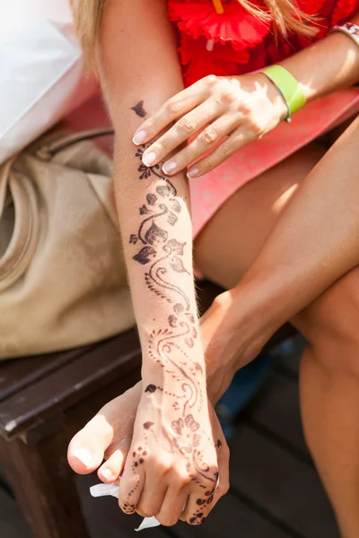 Henna floral Tattoo — Stock Photo, Image