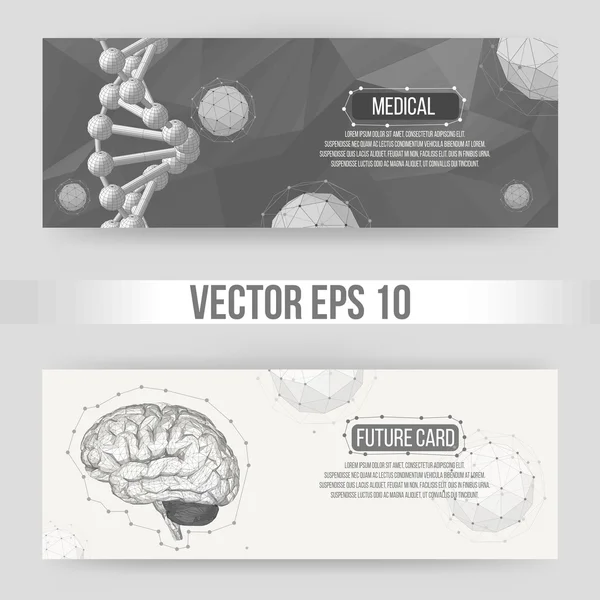 Abstracte creatief concept vector achtergrond van het menselijk brein. Veelhoekige ontwerp stijl briefhoofd en brochure voor bedrijven. Vector illustratie eps 10 voor uw ontwerp. — Stockvector