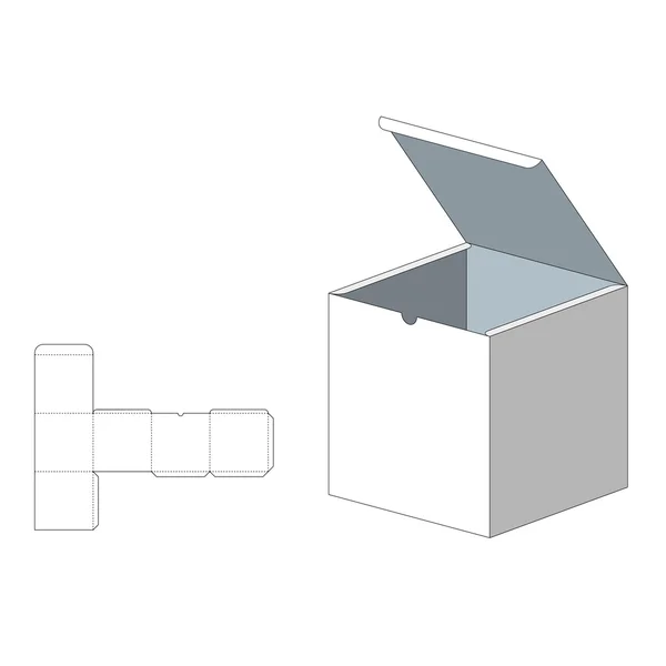 与模具切割模板框。填料箱为食品、 礼物或其他产品。白色背景上的孤立。准备好您的设计。产品包装矢量 Eps10 — 图库矢量图片