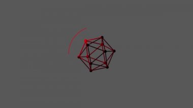 Daire yükleme bar. Üç boyutlu kafes bir Çokyüzlü şeklinde. Merkezi ışık ışınları. Video ayrı alfa kanalı ile.