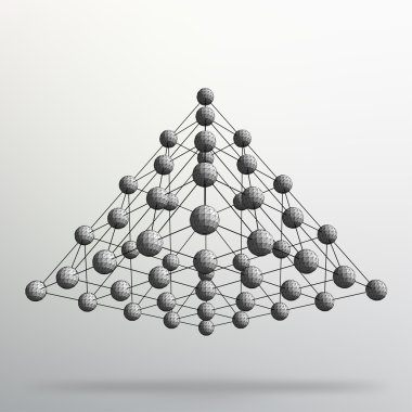 Üçgen geometrik arka plan. Soyut 3d kaotik piramit. Vektör İllüstrasyon Eps10.