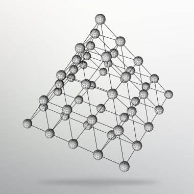 Üçgen geometrik arka plan. Soyut 3d kaotik piramit. Vektör İllüstrasyon Eps10.