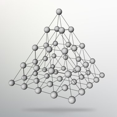 Üçgen geometrik arka plan. Soyut 3d kaotik piramit. Vektör İllüstrasyon Eps10.