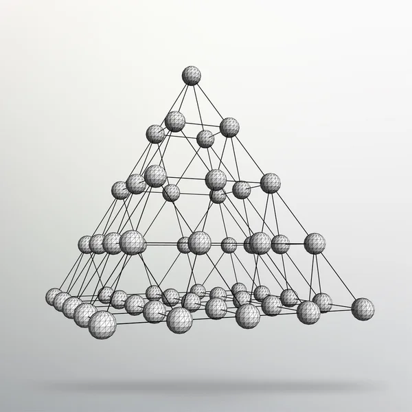 Háromszög geometriai háttér. Absztrakt 3D kaotikus piramis. Vector illusztráció Eps10. — Stock Vector