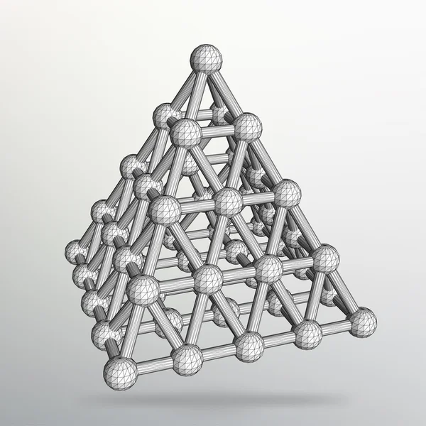 Háromszög geometriai háttér. Absztrakt 3D kaotikus piramis. Vector illusztráció Eps10. — Stock Vector