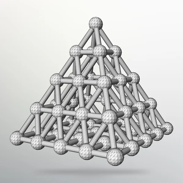 Üçgen geometrik arka plan. Soyut 3d kaotik piramit. Vektör İllüstrasyon Eps10. — Stok Vektör