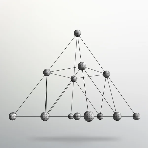 Аннотация Creative concept vector background of geometric shapes - pyramid. Масштаб линий и точек. Молекулярная решетка. Структурная сетка многоугольников. Дизайн фирменного бланка и брошюры для — стоковый вектор