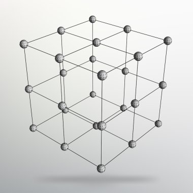 Yaratıcı kavramı vektör arka plan geometrik şekiller - küp. Tasarım stili Antet ve broşür iş için. EPS 10 vektör çizim.