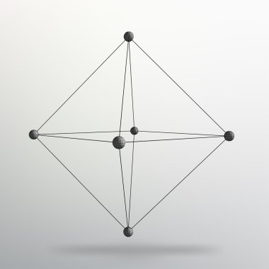 Geometrik şekillerin Soyut Yaratıcı kavram vektör arka planı. Moleküler kafes. Çokgenlerin yapısal ızgarası. Tasarım tarzı antetli ve iş için broşür. Eps 10 vektör çizimi.