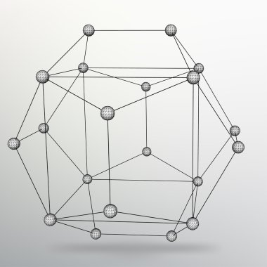 Geometrik şekillerin Soyut Yaratıcı kavram vektör arka planı. Moleküler kafes. Çokgenlerin yapısal ızgarası. Tasarım tarzı antetli ve iş için broşür. Eps 10 vektör çizimi.