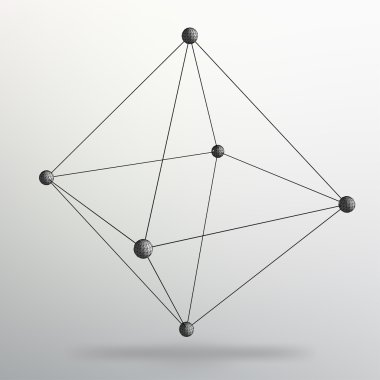 Geometrik şekillerin Soyut Yaratıcı kavram vektör arka planı. Moleküler kafes. Çokgenlerin yapısal ızgarası. Tasarım tarzı antetli ve iş için broşür. Eps 10 vektör çizimi.