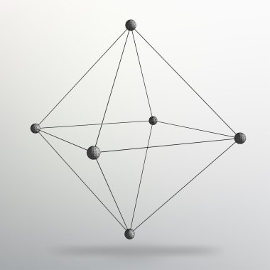 Geometrik şekillerin Soyut Yaratıcı kavram vektör arka planı. Moleküler kafes. Çokgenlerin yapısal ızgarası. Tasarım tarzı antetli ve iş için broşür. Eps 10 vektör çizimi.
