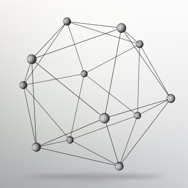 Geometrik şekillerin Soyut Yaratıcı kavram vektör arka planı. Moleküler kafes. Çokgenlerin yapısal ızgarası. Tasarım tarzı antetli ve iş için broşür. Eps 10 vektör çizimi.