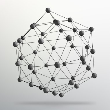 Geometrik şekillerin Soyut Yaratıcı kavram vektör arka planı. Moleküler kafes. Çokgenlerin yapısal ızgarası. Tasarım tarzı antetli ve iş için broşür. Eps 10 vektör çizimi.