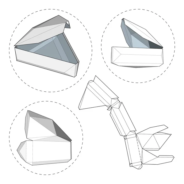 Caixa com modelo de corte. Caixa de embalagem para alimentos, presentes ou outros produtos. Sobre fundo branco isolado. Pronto para o seu design. Vetor de embalagem de produto EPS10 . — Vetor de Stock