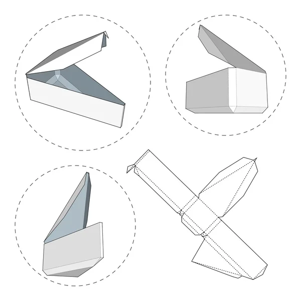 Caixa com modelo de corte. Caixa de embalagem para alimentos, presentes ou outros produtos. Sobre fundo branco isolado. Pronto para o seu design. Vetor de embalagem de produto EPS10 . —  Vetores de Stock