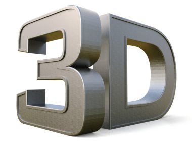 Beyaz arka planda yansıma etkisi ile izole 3d logo metal. 