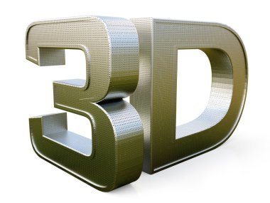 Beyaz arka planda yansıma etkisi ile izole 3d logo metal. 