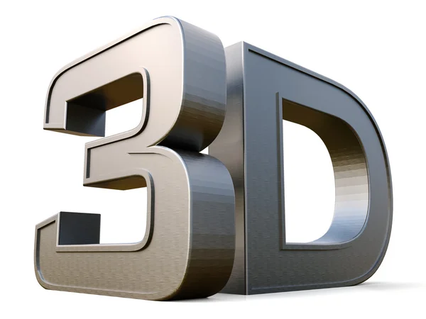 Logo 3D de metal aislado sobre fondo blanco con efecto de reflexión . —  Fotos de Stock