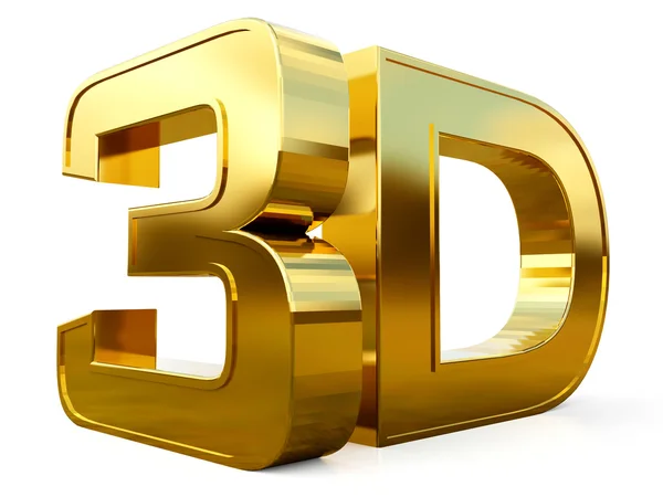 Logotipo Gold 3D aislado sobre fondo blanco con efecto de reflexión . —  Fotos de Stock