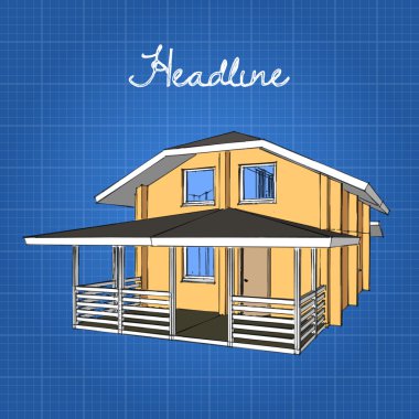 A large wooden house with a porch and a gambrel roof. clipart